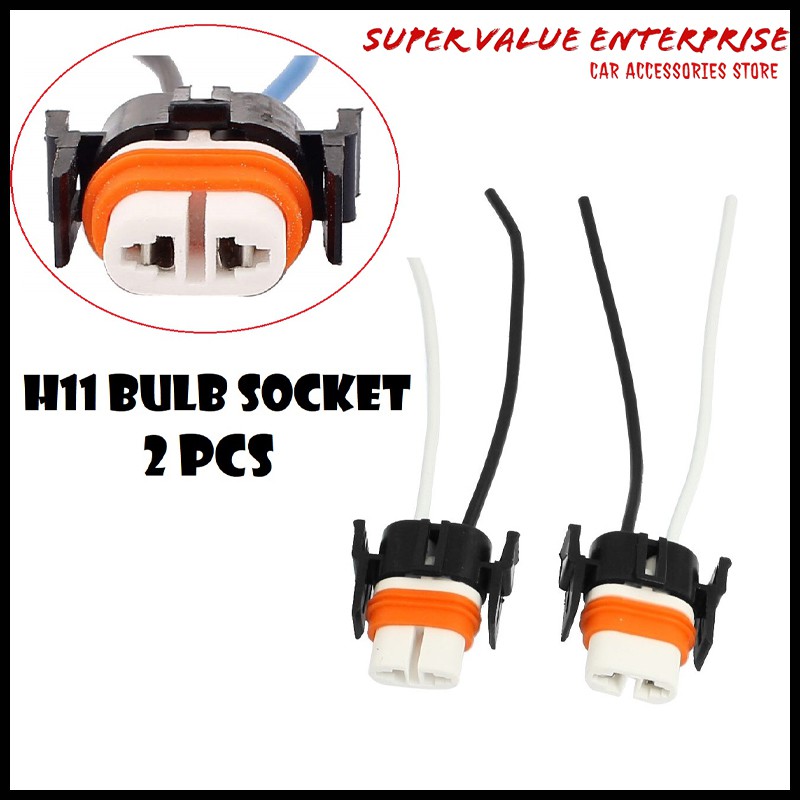 2pcs H8/H9/H11 Bulb Socket Female Adapter Connector Soket Mentol