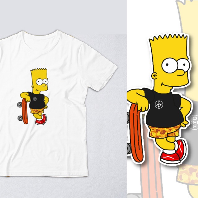 Baby And Kids Tshirt Hypebeast Bart Simpson X A Bathing Ape X Offwhite Shopee Malaysia - hypebeast t shirt roblox