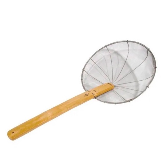 10"/11"/12" Heavy Duty Stainless Steel Hong Kong Sifu Hand-Made Fine Mesh Oil Strainer with Bamboo Handle