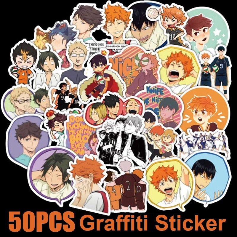 50pcs Set Japanese Anime Haikyuu Anime Graffiti Sticker Skateboard Waterproof Phone Suitcase Case Laptop Skateboard Stickers Shopee Malaysia