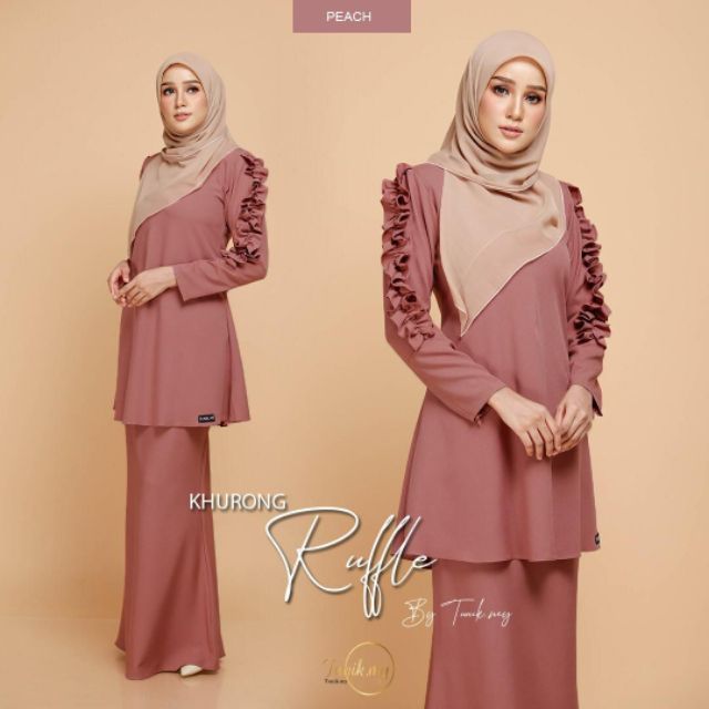  Baju  Kurung Moden Ruffle by Tunik  My Shopee  Malaysia