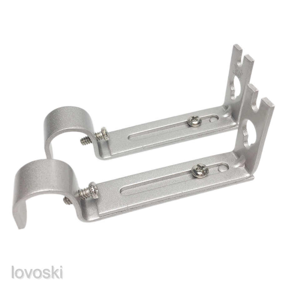 2pcs Set Extendable Metal Curtain Pole Holder Drapery Rod Brackets
