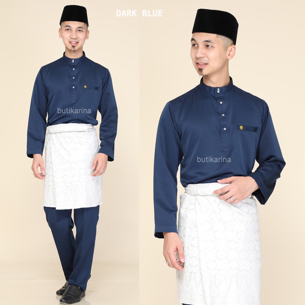 Baju melayu biru gelap