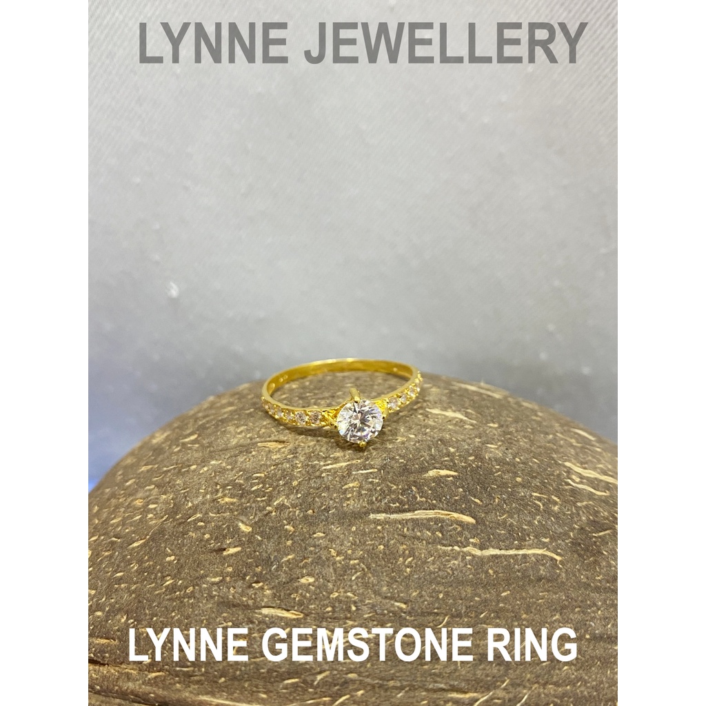 Lynne Gemstone Ring Gold 916/ Lynne Cincin Batu Permata Emas 916