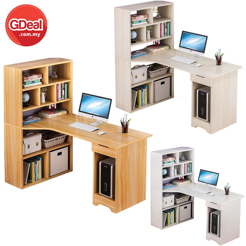 Computer Desktop Table Bookcase Combination Simple Student Desk