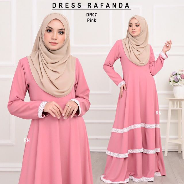  JUBAH  DRESS LABUH  MUSLIMAH RAFANDA NURSING FRIENDLY PLAIN 