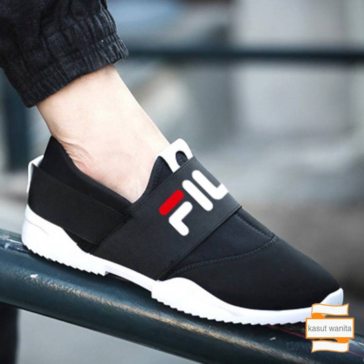 fila black slip ons