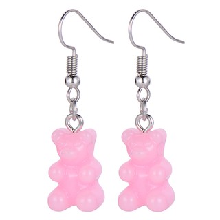 8 Pairs Bear Earring Set Cute Colorful Resin Candy Cartoon Drop Earring Party Favors Birthday Gifts for Girls Women