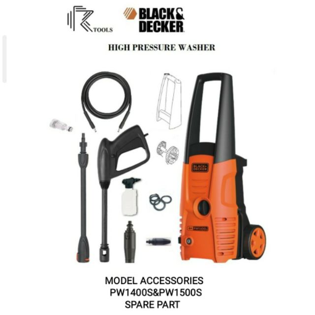 ACCESSORY SPARE PART BLACK AND DECKER WATER JET HIGH PRESSURE WASHER PW14OOS PW1500S Shopee