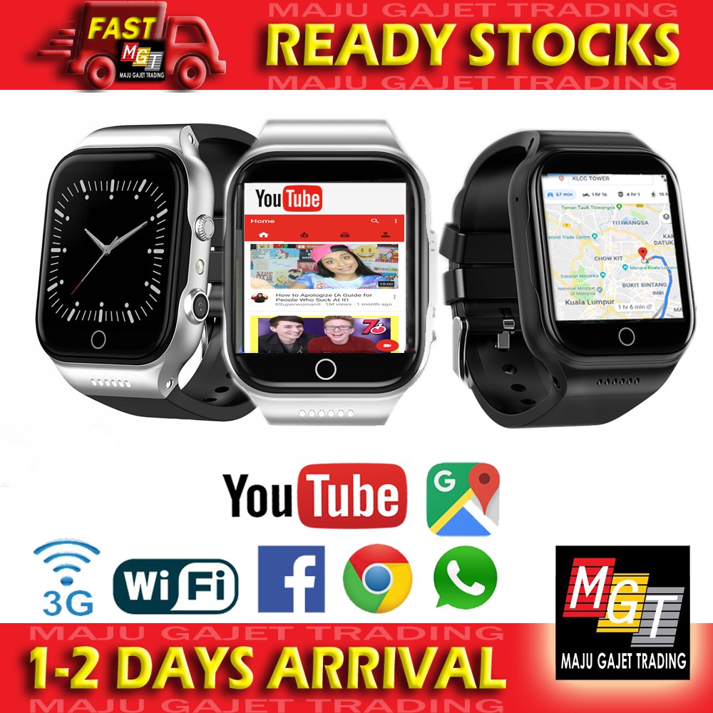 Mgt X8 Wifi 4g Hotspot Smart Watch Whatsapp Google Playstore Youtube Facebook Gps Call Sms Camera Shopee Malaysia