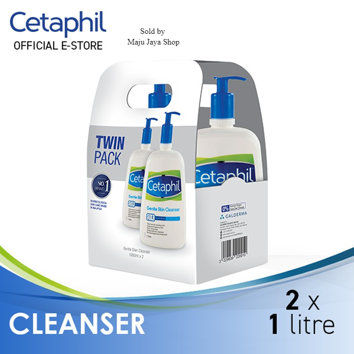 CETAPHIL TWIN PACK GENTLE SKIN CLEANSER FOR FACE & BODY 1L x 2