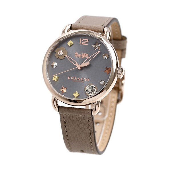 100 Original Coach Delancey Charm Grey Sunray Dial Women Ladies Watch Shopee Malaysia