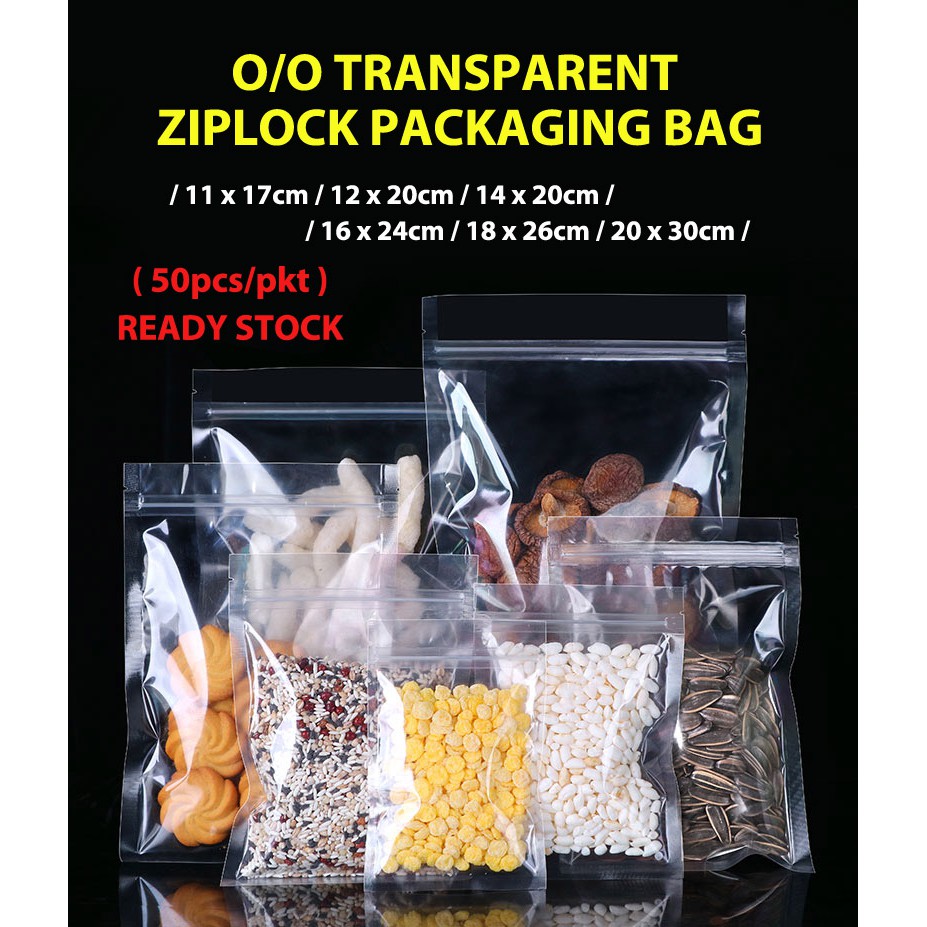 Transparent Ziplock Packaging Bag (50pcs/pkt) Shopee Malaysia