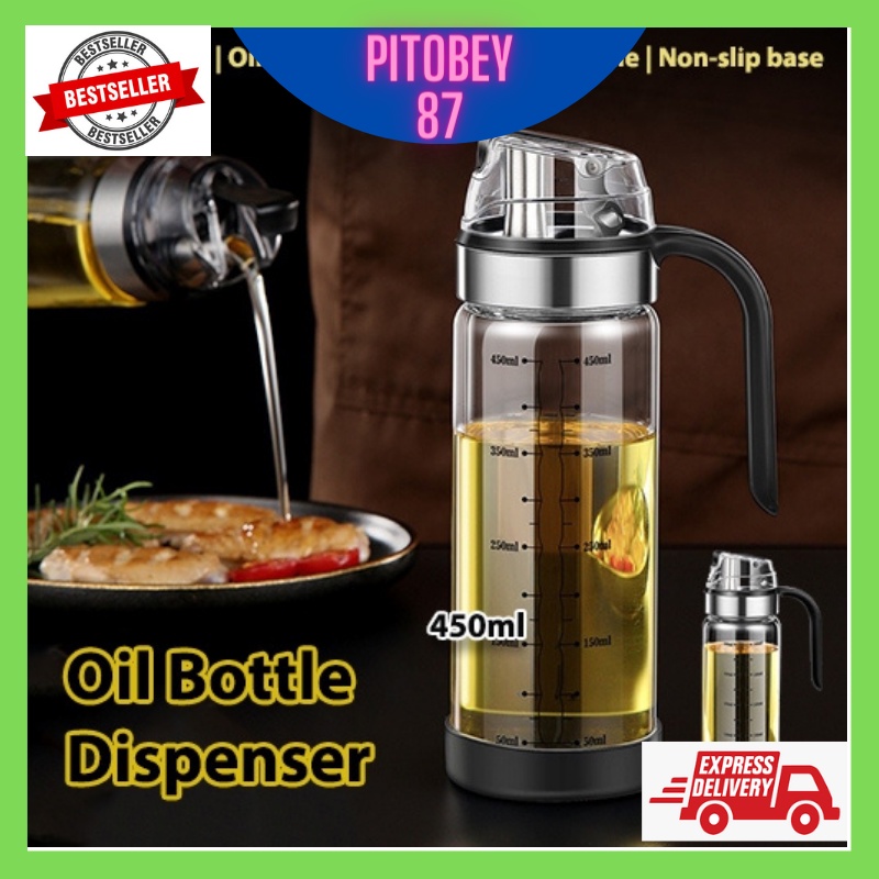Glass Oil Dispenser 450ml/550ml Oil Bottle Dispenser Leakproof Sauce