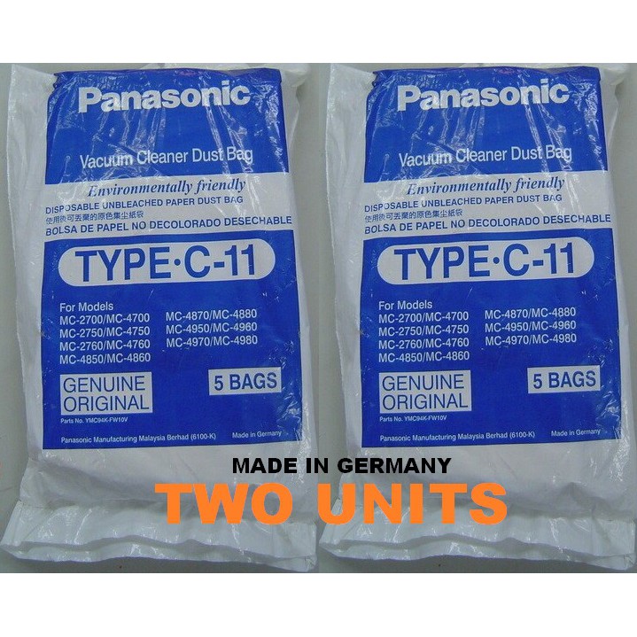 Panasonic Vacuum Cleaner Dust Bag Filter Type C11 (Made In Germany ) 2 Units Shopee Malaysia