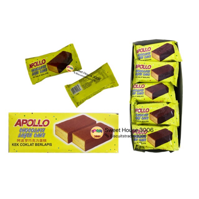 Apollo Chocolate Layer Cake 18g Childhood Snack Jajan Zaman Dulu Kanak Kanak Coklat Kek Berlapis Sweet House 3006