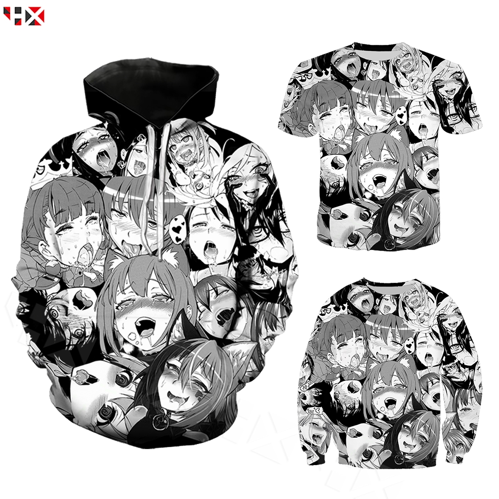 Hx Ahegao Hentai 3d Print Men Women Tops T Shirt Sweatshirt Hoodie