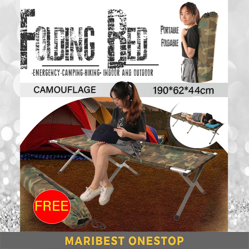 Camping Bed Cot Portable Folding Heavy Duty Foldable Travel Oxford Bed Temporarily Sleeping Bed Outdoor Katil Lipat 折叠床