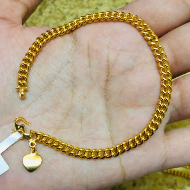 Rantai Tangan Gajah Licin Hollow Emas916 Shopee Malaysia