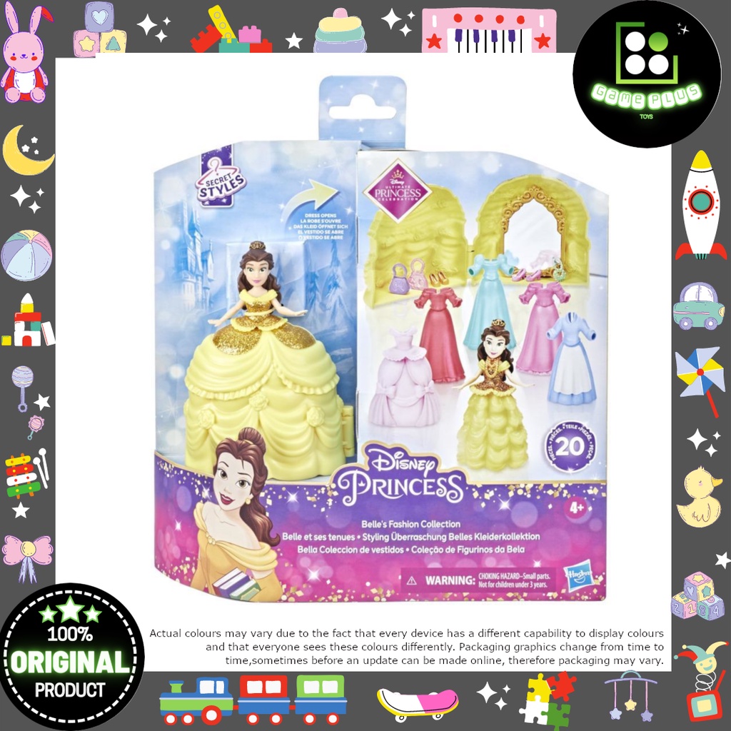 Hasbro Disney Princess Fashion Collection 4-inch Doll Playset With 6 ...