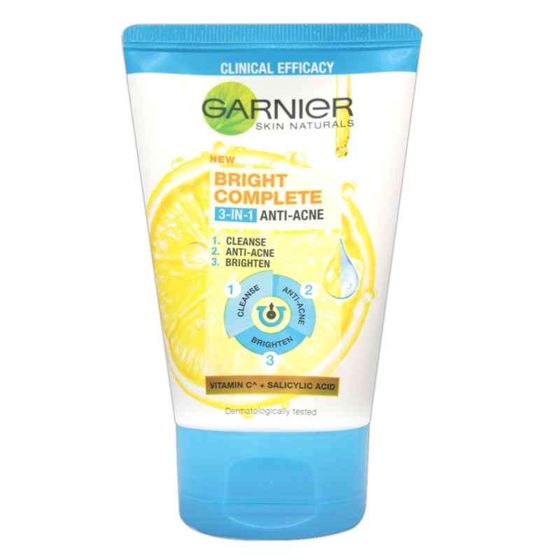 Garnier Bright Complete Anti Acne Foam Cleanser Pencuci Muka Anti