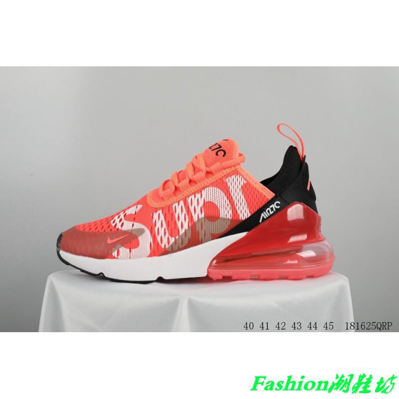 Supreme X Nike Air Max 270 Seat Half Palm Air Running Shoes Sup Red White Black | Shopee Malaysia