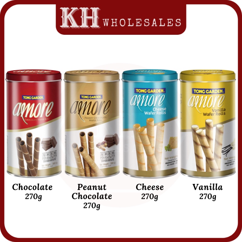 [270g/300g] Tong Garden Amore Wafer Roll ( Chocolate/Peanut Chocolate