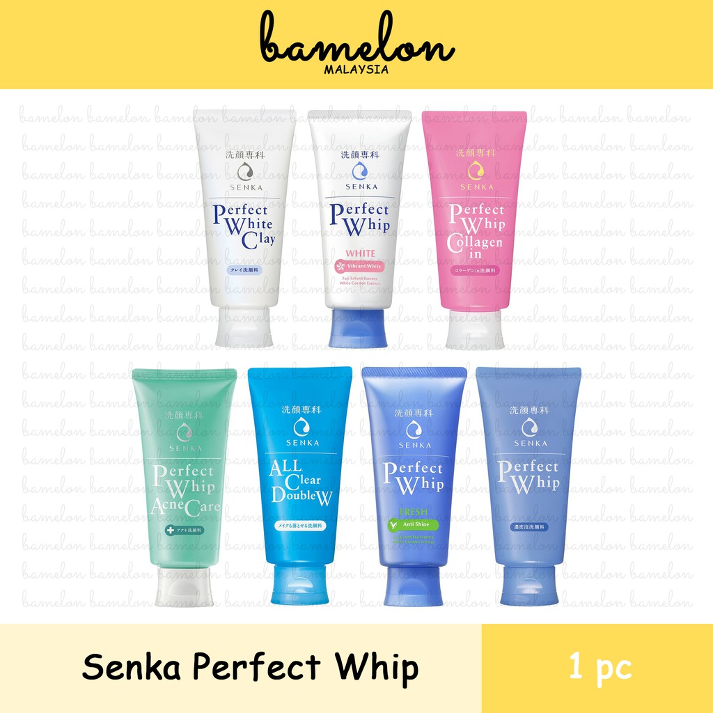 Senka Perfect Whip Collagen In Vibrant White Acne Care Clay Fresh Anti