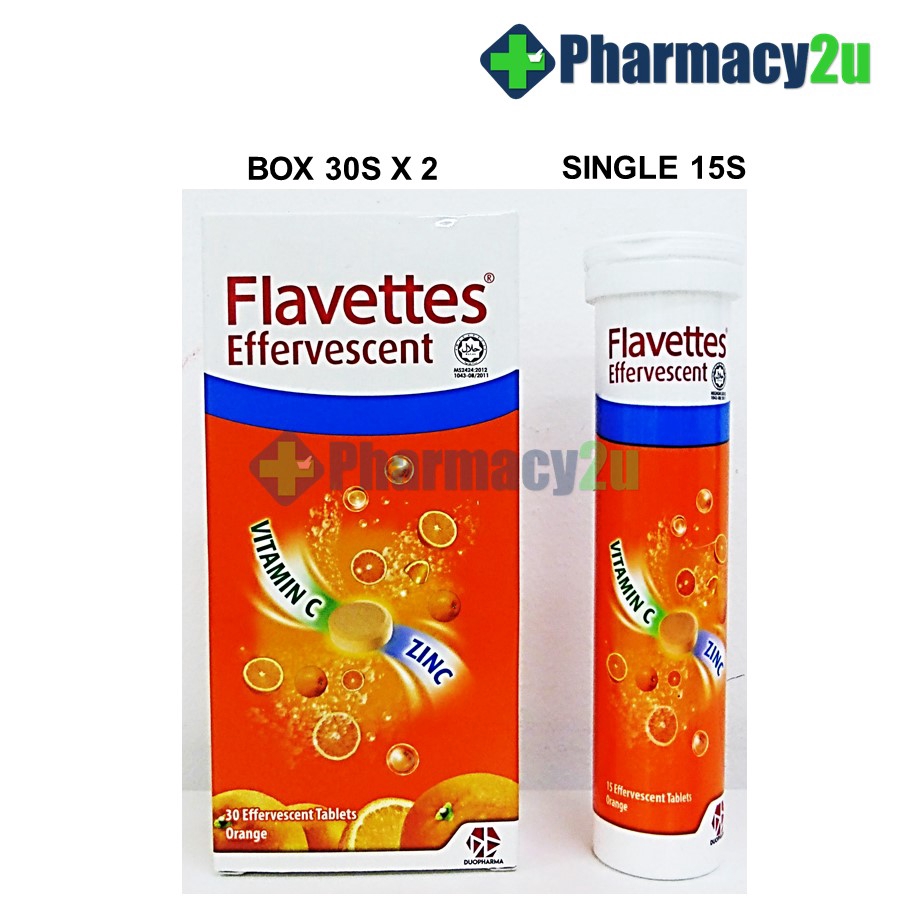 Flavettes Effervescent Tab Vitamin C 1000mg Zinc 10mg 15s 30s Shopee Malaysia