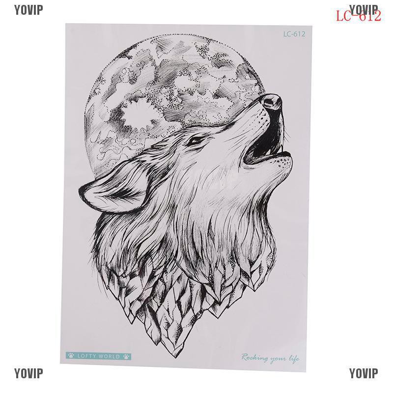 Yovip Wolf Temporary Tattoo Stickers Waterproof Fake Hand Tattoos Adult Men Body Art Shopee Malaysia