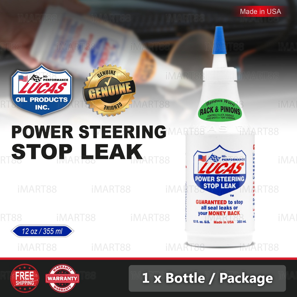 LUCAS Power Steering Stop Leak 355ml USA 100 Genuine Minyak Enjin