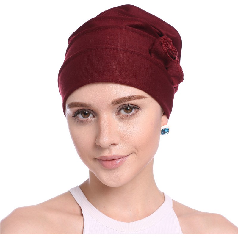 emoción Elevado Restricción Fashion Women Muslim Hijab Hat Turban Caps Solid Cotton Flower Headscarf  Hats Soft Elastic Arab Head Wrap Islam Bon | Shopee Malaysia