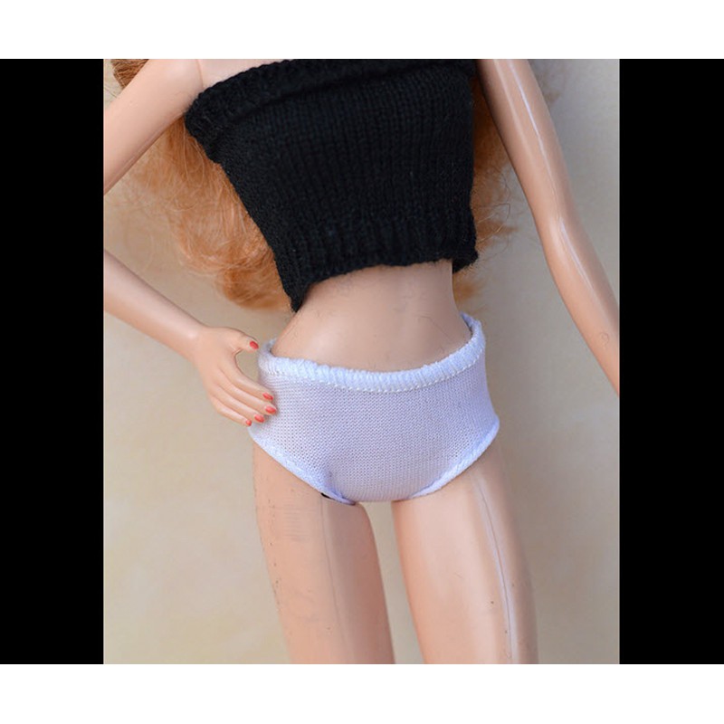 3pcs/lot White Handmade Underwear Briefs For Barbie Dolls 1/6 Doll