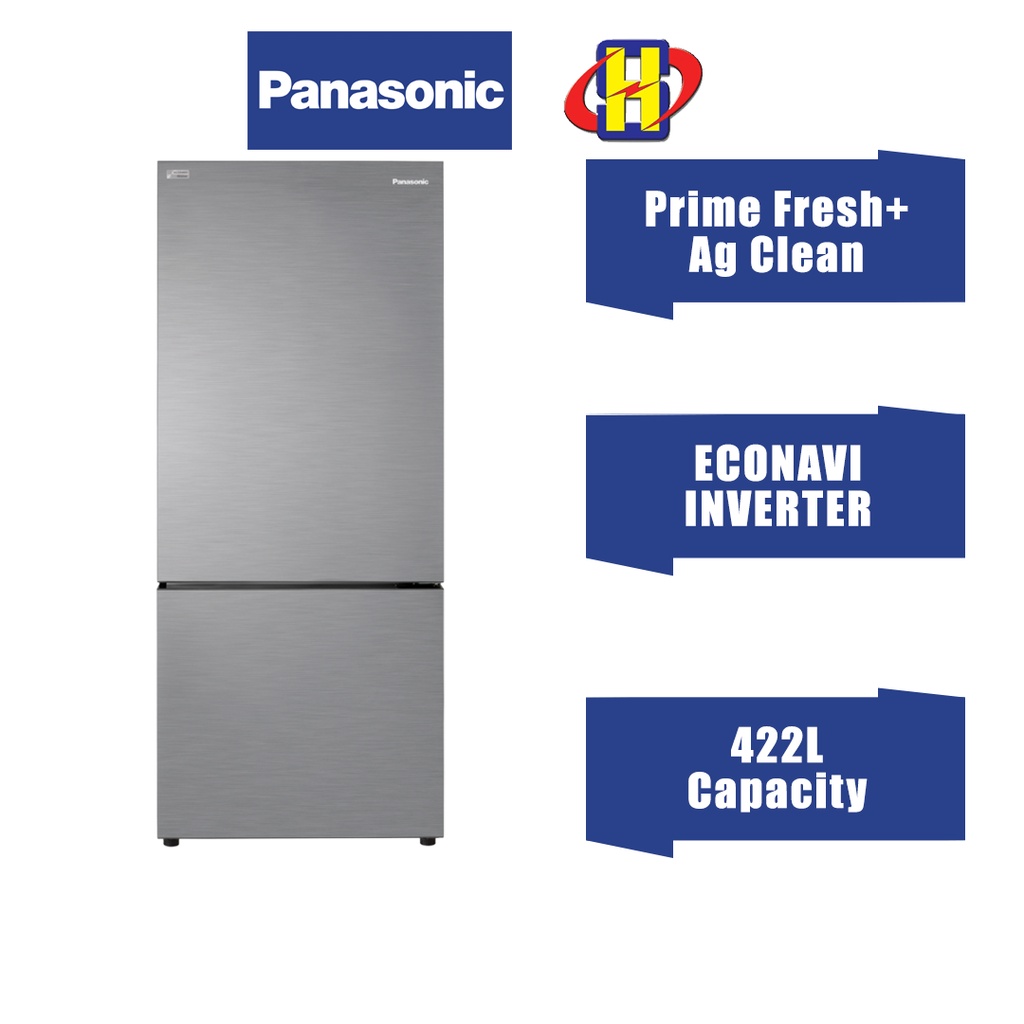 Panasonic Refrigerator (422L) ECONAVI Inverter Bottom Freezer Fridge NR