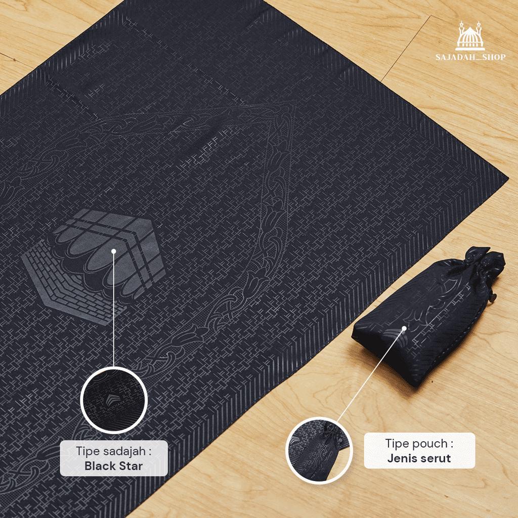 Black STAR & Red STAR Travel Motif PRAYER RUGS /Haji/Umroh DRAWSTRING Pouch