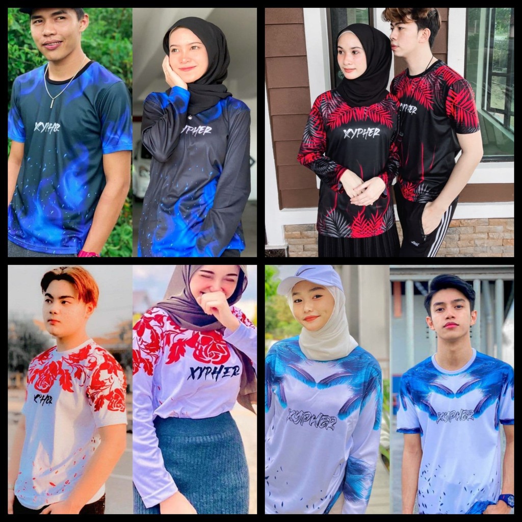 2022 READY STOCK T-SHIRT BAJU COUPLE XYPHER SHORT SLEEVE & LONG SLEEVE (COUPLE SET- FAMILY SET-MEN & WOMEN CLOTHING)