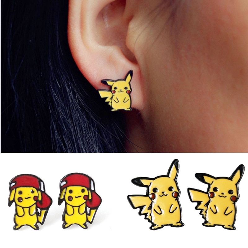 1 Pair Pokemon Go Pikachu Cartoon Earrings Girls Lovely Stud Earring Jewelry Shopee Malaysia