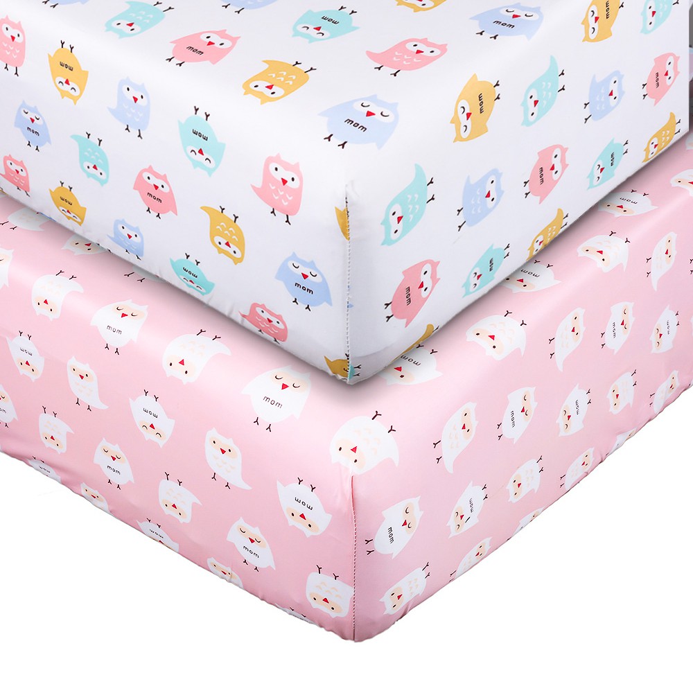 Uomny 100 Natural Cotton Crib Fitted Sheets Baby Sheet Set For