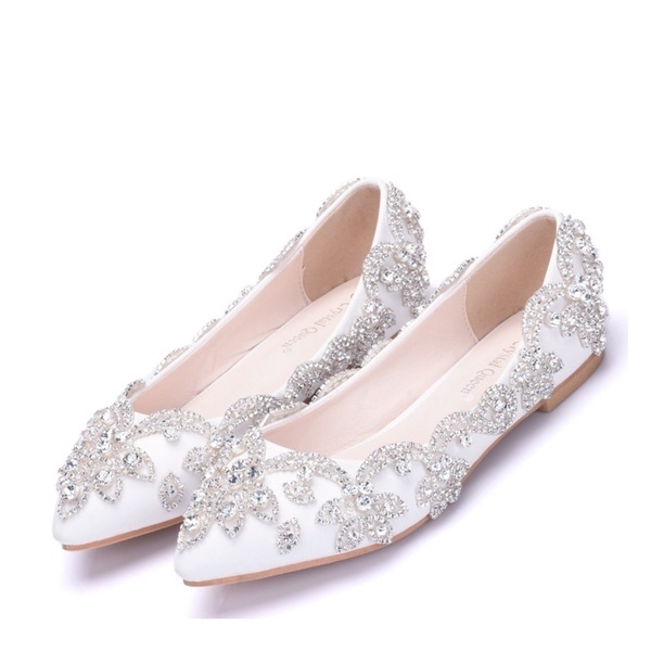 white lace flat shoes