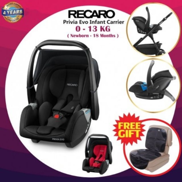 recaro privia evo car seat