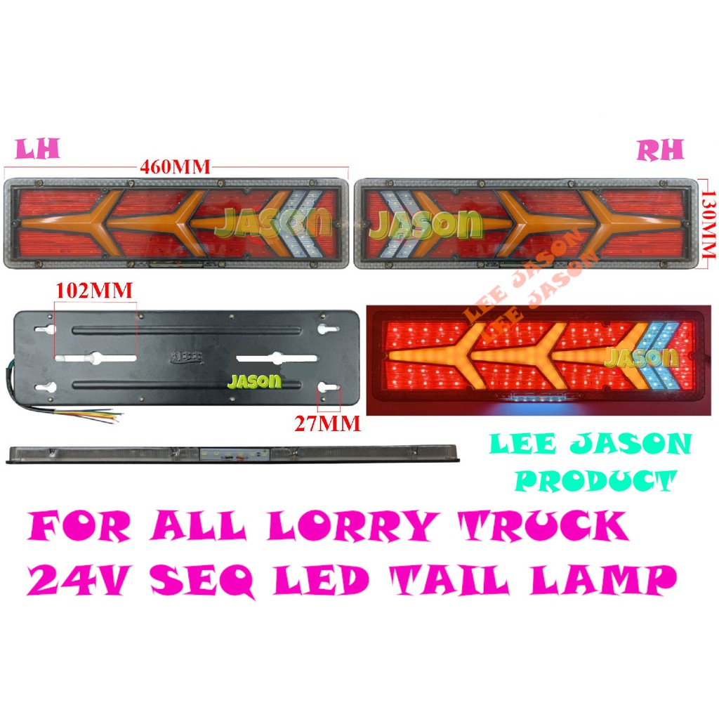 HINO NISSAN FUSO ISUZU LORRY 24V SEQ LED TAIL LAMP LAMPU BELAKANG ...