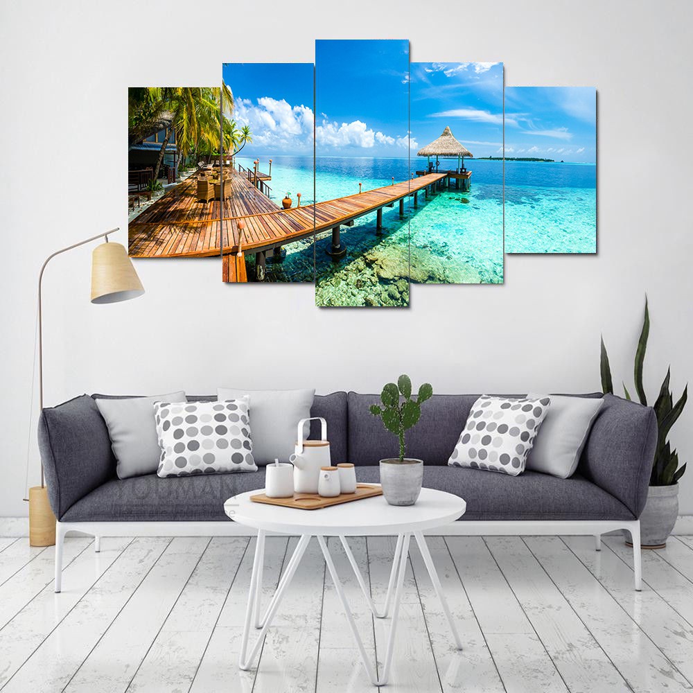 Canvas Printing Wall Art Picture Ocean Beach Nature Wind Landscape