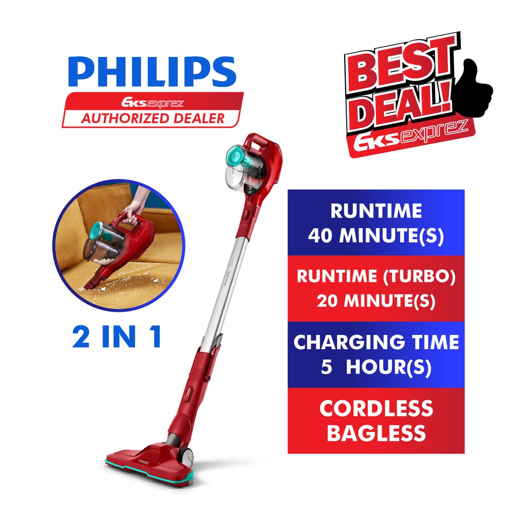 PHILIPS 2 In 1 SpeedPro Cordless Stick Vacuum Cleaner FC6721/01