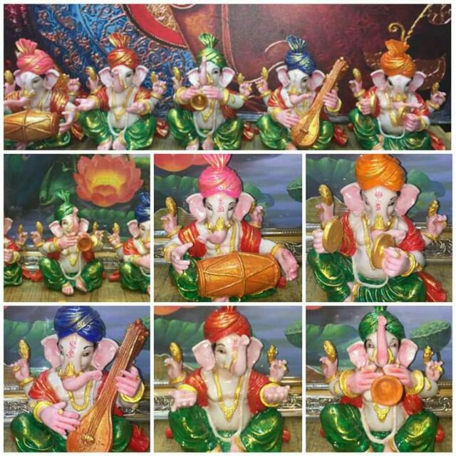 5 Pcs Ganesha Showpiece Playing Musical Instruments Shopee Malaysia