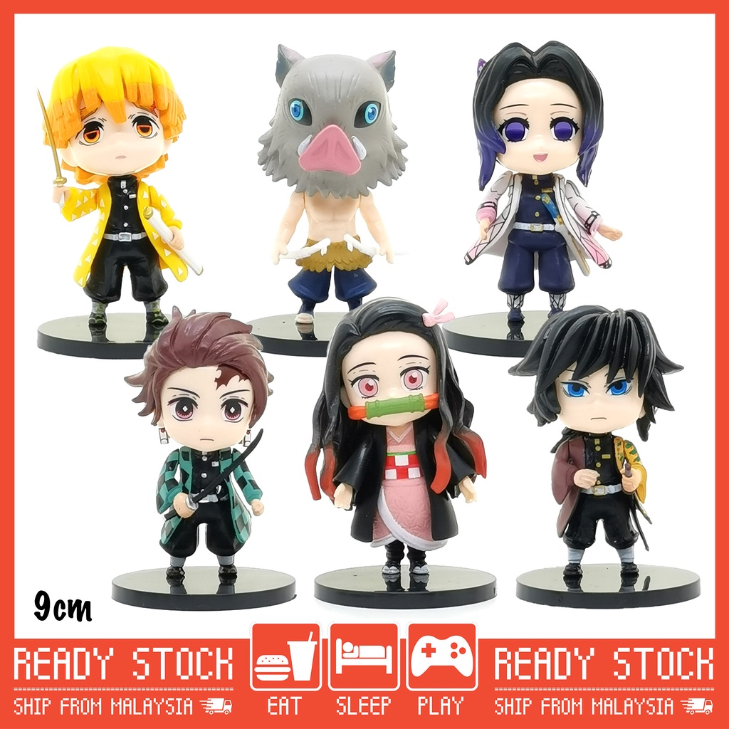 Cute Chibi Demon Slayer 9cm Nezuko Tanjiro Samurai Zenitsu Inosuke Giyu ...