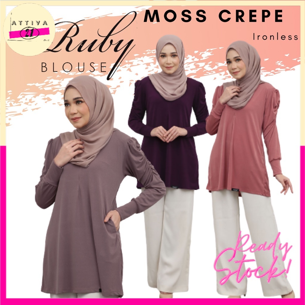 Buy Ready Stock Attiva21 Blouse Ruby By Anggun Cotton Collection Blouse Muslimah Blouse Baju Perempuan Seetracker Malaysia