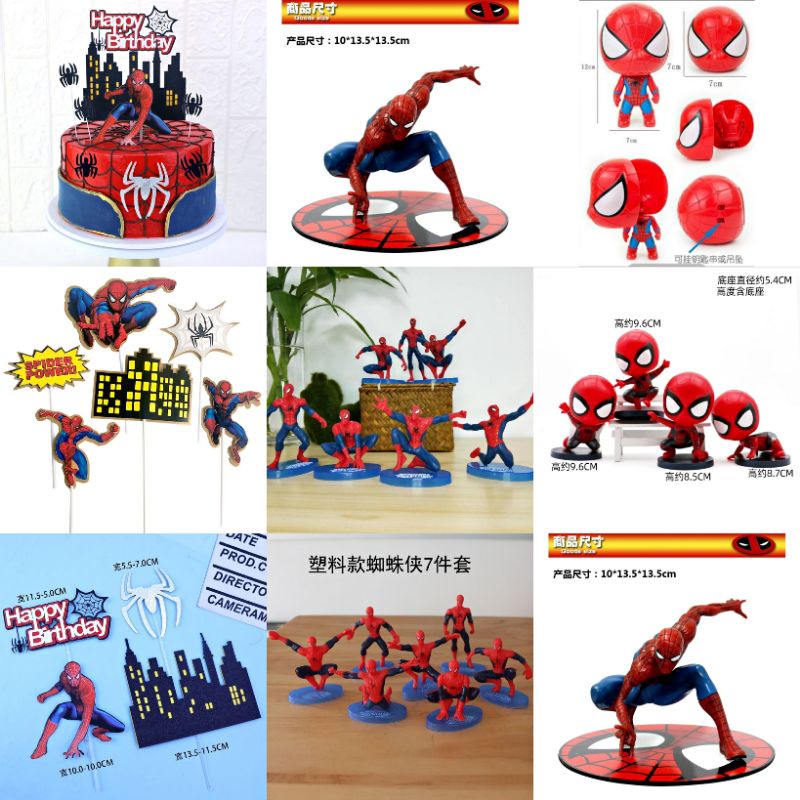 Spiderman happy birthday cake topper/ 蜘蛛侠生日快乐插件