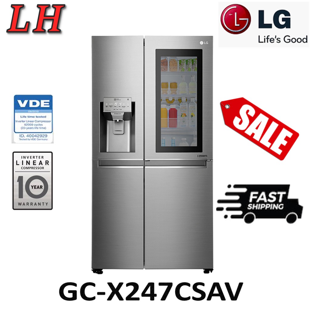 Lg Gc X247csav 601l Side By Side With Instaview Door In Door Multi Air Flow Inverter Linear Compressor Shopee Malaysia