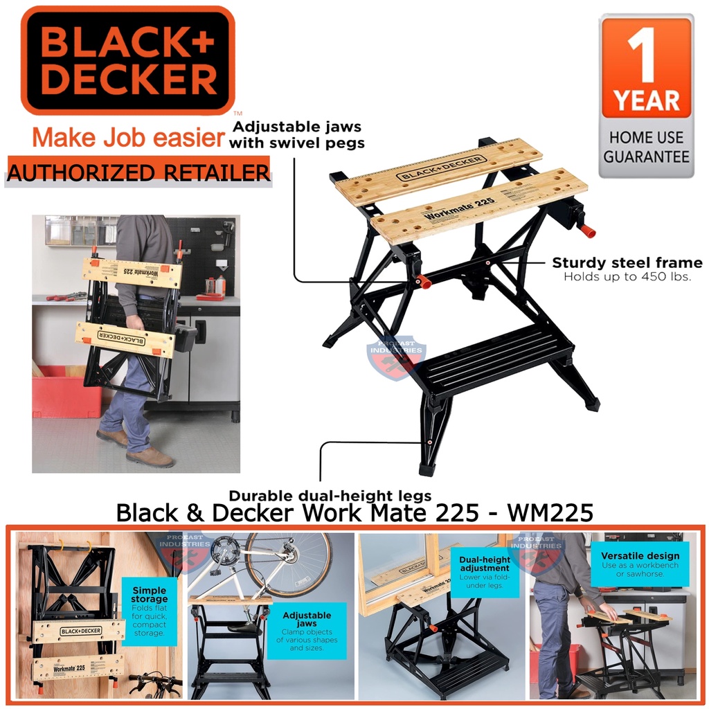 BLACK and DECKER WM225 Workmate Work bench work station working table ...