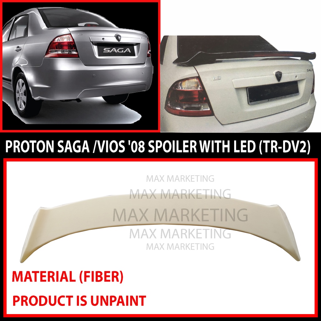 Proton Saga Blm Flx Spoiler With Led Tr Dv Fiber Shopee Malaysia